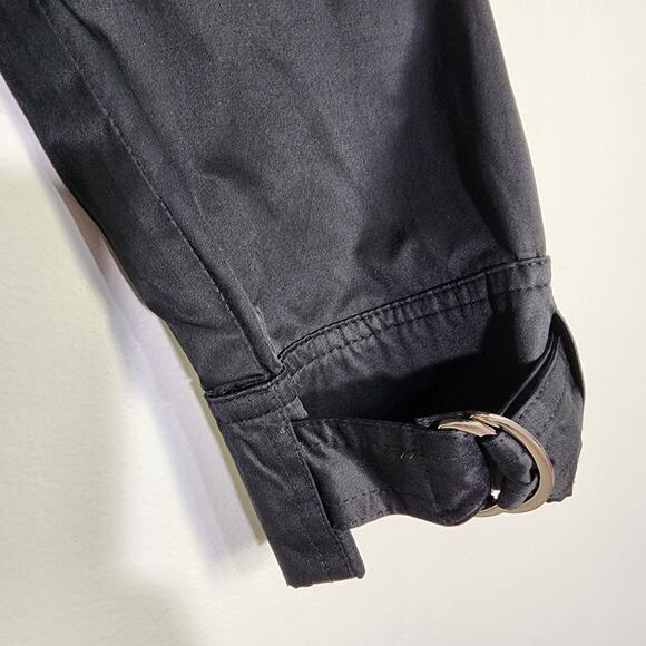 Chico's Womens Windbreaker Jacket Zip Snap Closure Lightweight Silver Hardware L - Picture 8 of 9